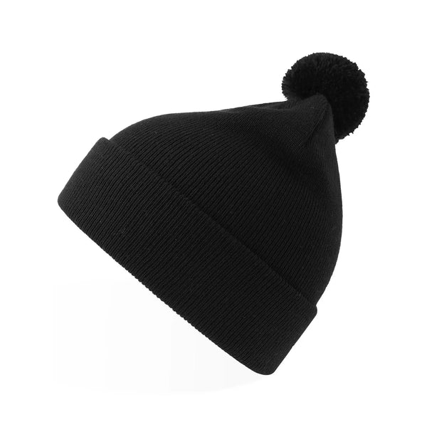 Berretto Kid Wind-S With Pompom nero - personalizzabile con logo