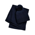 Berretto Knitted Scarf and Beanie Gift Set blu - personalizzabile con logo