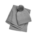 Berretto Knitted Scarf and Beanie Gift Set grigio - personalizzabile con logo