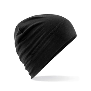 Berretto Merino Beanie nero - personalizzabile con logo