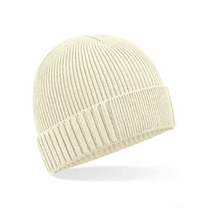 Berretto Organic Cotton Engineered Patch Beanie beige - personalizzabile con logo