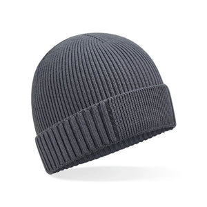 Berretto Organic Cotton Engineered Patch Beanie grigio - personalizzabile con logo