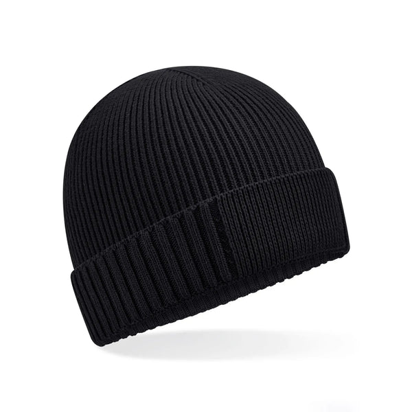 Berretto Organic Cotton Engineered Patch Beanie nero - personalizzabile con logo