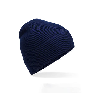 Berretto Organic Cotton Fine Knit Beanie blu - personalizzabile con logo