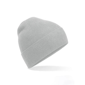 Berretto Organic Cotton Fine Knit Beanie grigio - personalizzabile con logo