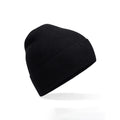 Berretto Organic Cotton Fine Knit Beanie nero - personalizzabile con logo