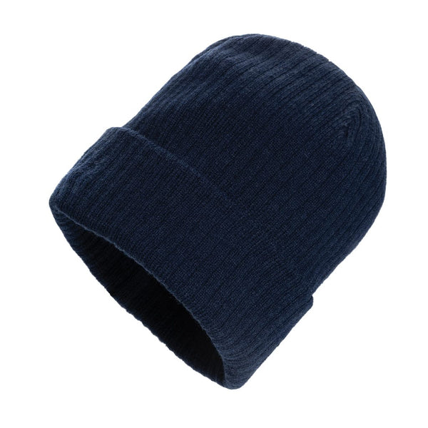 Berretto Polylana® Pryor AWARE™ con risvolto blu navy - personalizzabile con logo