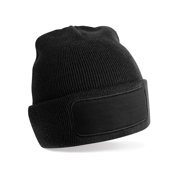 Berretto Recycled Original Patch Beanie nero - personalizzabile con logo