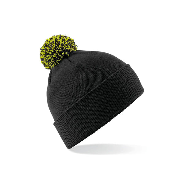 Berretto Snowstar Beanie black/lime green - personalizzabile con logo