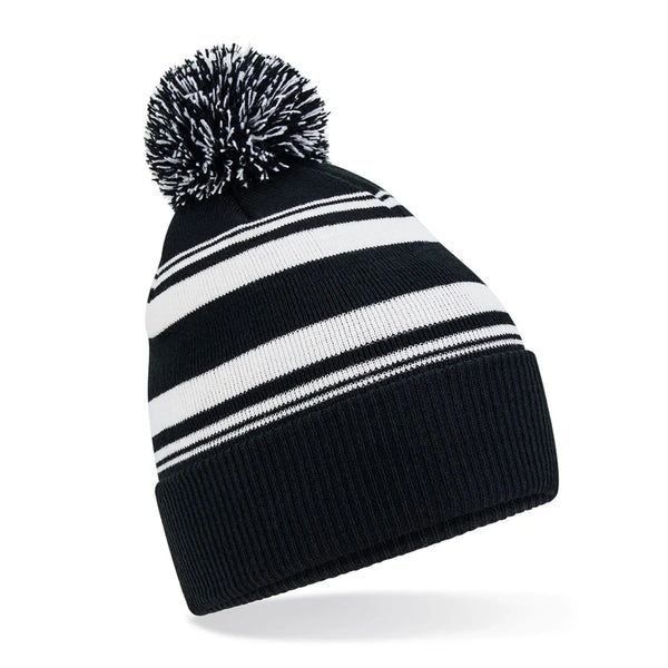 Berretto Striped Fan Beanie black/white - personalizzabile con logo