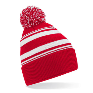 Berretto Striped Fan Beanie rosso - personalizzabile con logo