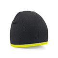 Berretto Two-Tone Pull-On Beanie Black/Fluorescent Yellow - personalizzabile con logo