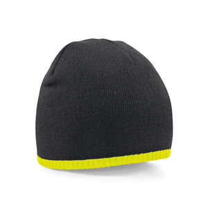 Berretto Two-Tone Pull-On Beanie Black/Fluorescent Yellow - personalizzabile con logo