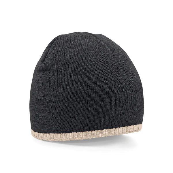 Berretto Two-Tone Pull-On Beanie black/stone - personalizzabile con logo
