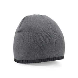Berretto Two-Tone Pull-On Beanie grigio - personalizzabile con logo