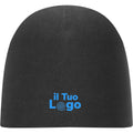 Berretto unisex nero in cotone - personalizzabile con logo