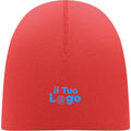 Berretto unisex rosso in cotone - personalizzabile con logo