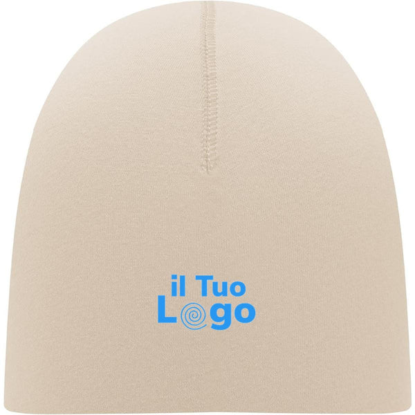 Berretto unisex beige in cotone - personalizzabile con logo
