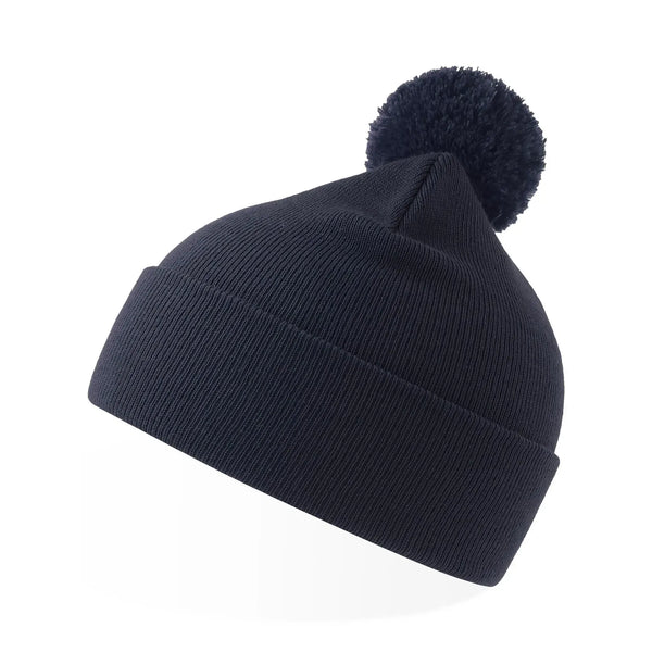 Berretto Wind-S With Pompom blu - personalizzabile con logo