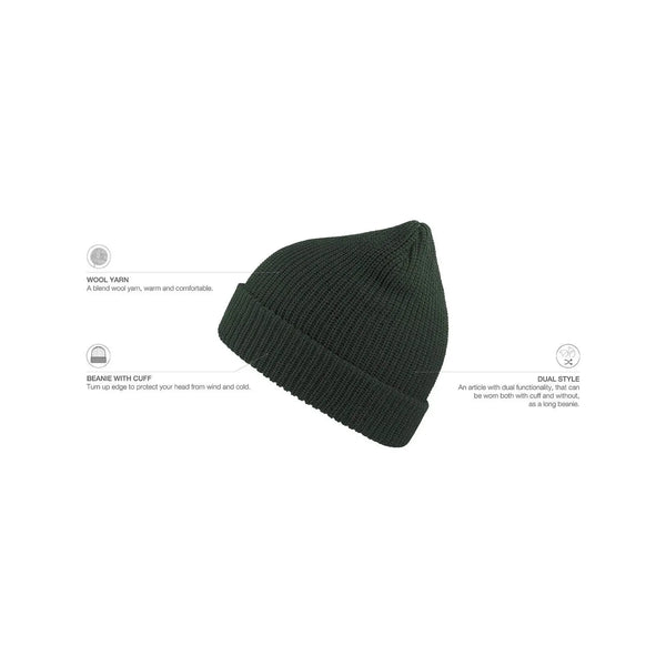 Berretto Woolly verde - personalizzabile con logo
