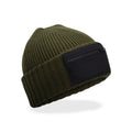 Berretto Zip Patch Beanie verde - personalizzabile con logo