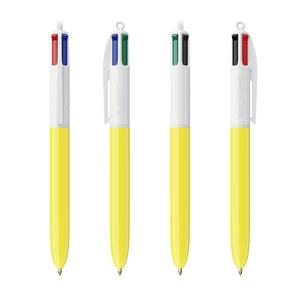 BIC® 4 Colori personalizzata Bianco/Giallo - personalizzabile con logo