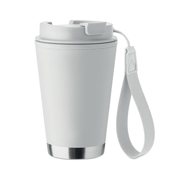 Bicchiere a doppio strato. 300 ml. Bianco - personalizzabile con logo