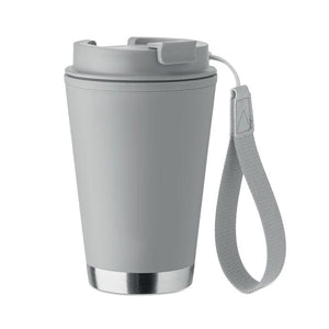 Bicchiere a doppio strato. 300 ml. Grigio - personalizzabile con logo