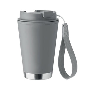 Bicchiere a doppio strato. 300 ml. grigio - personalizzabile con logo