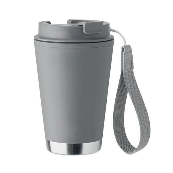 Bicchiere a doppio strato. 300 ml. grigio - personalizzabile con logo