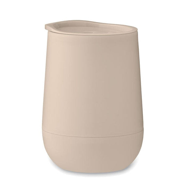 Bicchiere a doppio strato in PP beige - personalizzabile con logo