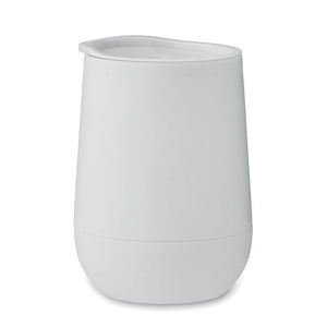 Bicchiere a doppio strato in PP Bianco - personalizzabile con logo