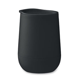 Bicchiere a doppio strato in PP Nero - personalizzabile con logo