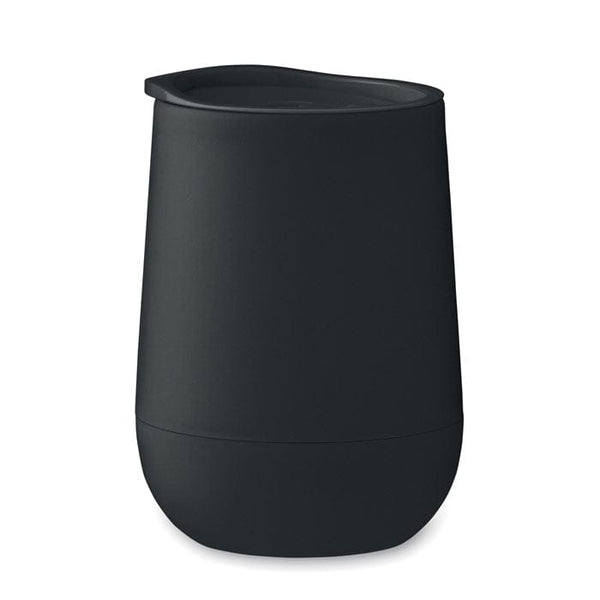 Bicchiere a doppio strato in PP Nero - personalizzabile con logo