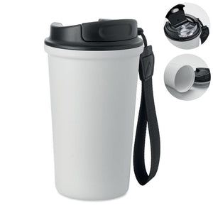 Bicchiere acciaio riciclato Bianco - personalizzabile con logo