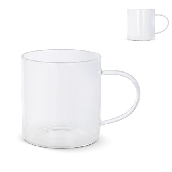 Bicchiere da caffè con manico Vardez 300 ml Trasparente - personalizzabile con logo