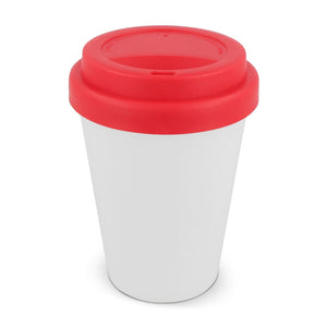 Bicchiere da caffè RPP Corpo bianco 250ml Rosso - personalizzabile con logo