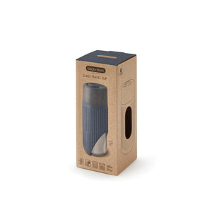Bicchiere da viaggio Black+Blum in vetro 340ml - personalizzabile con logo
