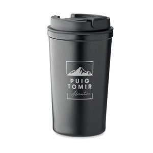 Bicchiere doppio strato 350 ml Nero - personalizzabile con logo