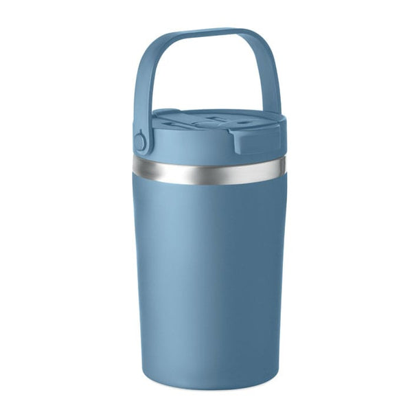 Bicchiere doppio strato 350 ml RE-INOX blu navy - personalizzabile con logo
