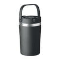 Bicchiere doppio strato 350 ml RE-INOX Nero - personalizzabile con logo