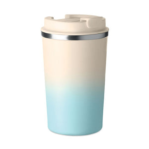 Bicchiere doppio strato 350 ml Recycled blu - personalizzabile con logo
