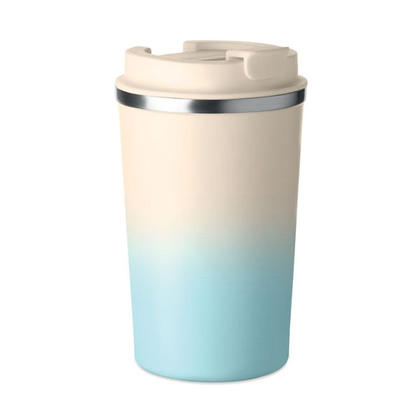 Bicchiere doppio strato 350 ml Recycled blu - personalizzabile con logo
