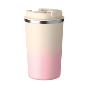 Bicchiere doppio strato 350 ml Recycled rosa - personalizzabile con logo