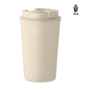 Bicchiere doppio strato 350ml Eco beige - personalizzabile con logo