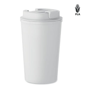 Bicchiere doppio strato 350ml Eco Bianco - personalizzabile con logo