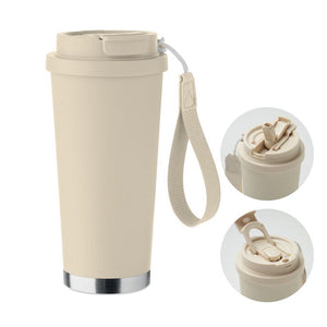 Bicchiere doppio strato. 500ml beige - personalizzabile con logo