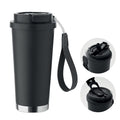 Bicchiere doppio strato. 500ml Nero - personalizzabile con logo