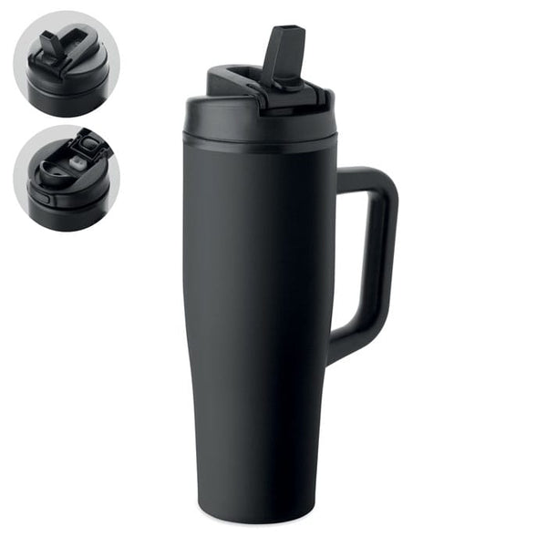 Bicchiere doppio strato 900 ml Nero - personalizzabile con logo