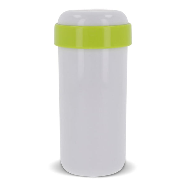 Bicchiere ermetico Fresh 360ml Bianco/ verde calce - personalizzabile con logo